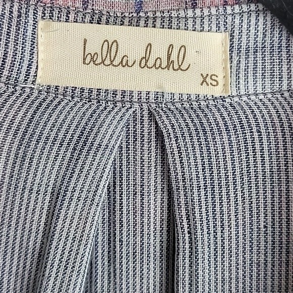 Bella Dahl plaid gauzy button up shirt Sz XS Grey Oversized - Picture 4 of 8